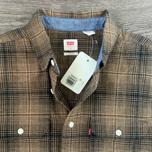 Levi's Classic Worker Overshirt - Size S - Ametrine Plaid Ermine Brown - NWT - Picture 10 of 10